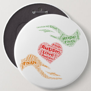 Badge Rond 15,2 Cm Autisme - Bouton rond