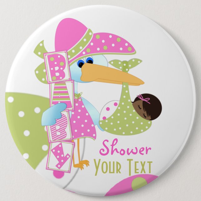 Badge Rond 15,2 Cm Baby shower * Bouton (Devant)