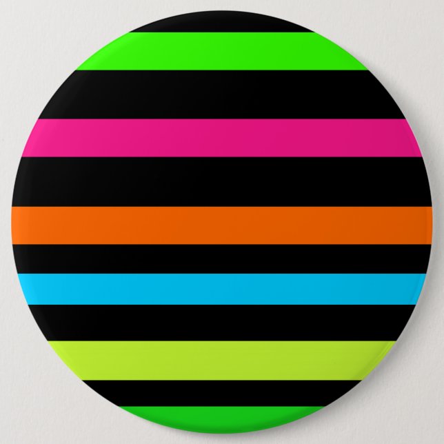 Badge Rond 15,2 Cm Bandes de néon (Devant)
