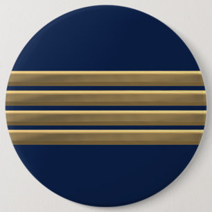 Badge Rond 15,2 Cm Bandes d'or du capitaine