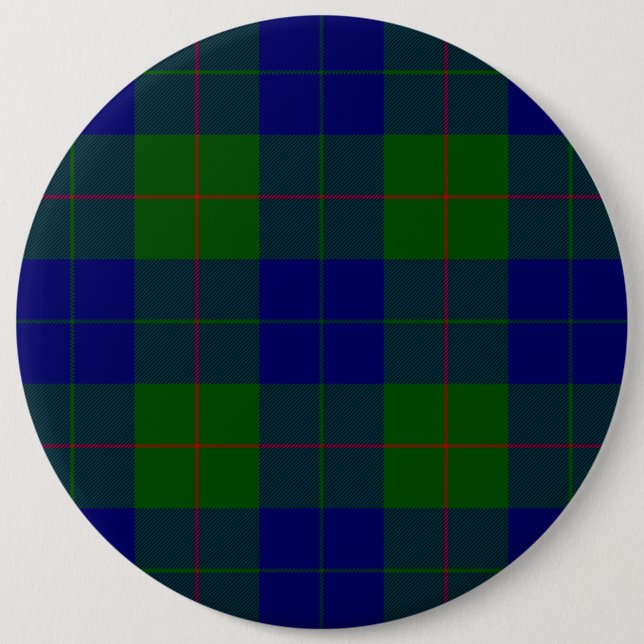 Badge Rond 15,2 Cm Barclay tartan bleu vert plaid (Devant)