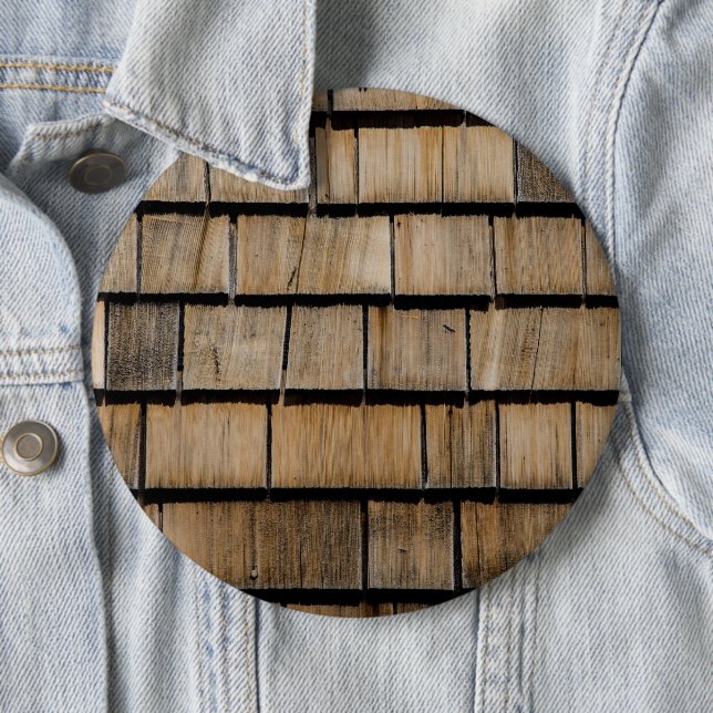 Badge Rond 15,2 Cm bardeaux de bois (En situation)