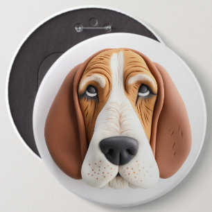 Badge Rond 15,2 Cm Basset Hound Dog 3D inspiré