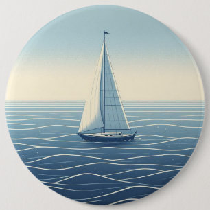 Badge Rond 15,2 Cm Bateau à voile en haute mer