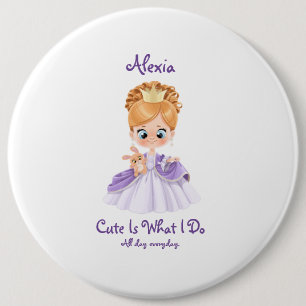 Badge Rond 15,2 Cm Bébé blanc et pourpre