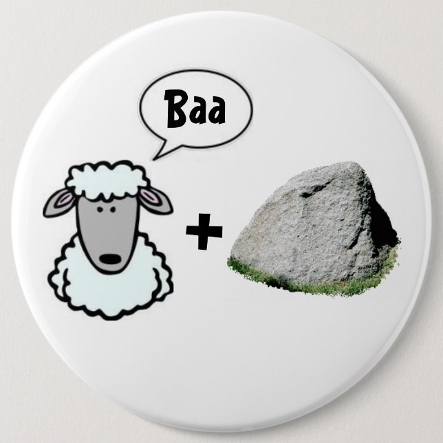 Badge Rond 15,2 Cm Bêlement + Bouton de roche (Devant)