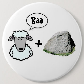 Badge Rond 15,2 Cm Bêlement + Bouton de roche