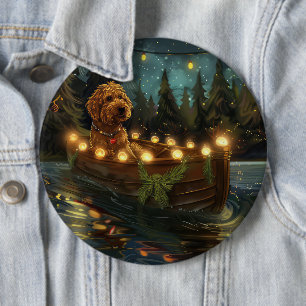 Badge Rond 15,2 Cm Bernedoodle Noël Festival Voyage