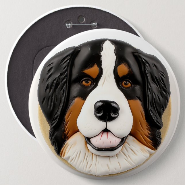 Badge Rond 15,2 Cm Bernois Mountain Dog 3D inspiré (Devant & derrière)