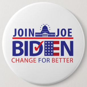 BADGE ROND 15,2 CM BIDEN POUR LE PRÉSIDENT !