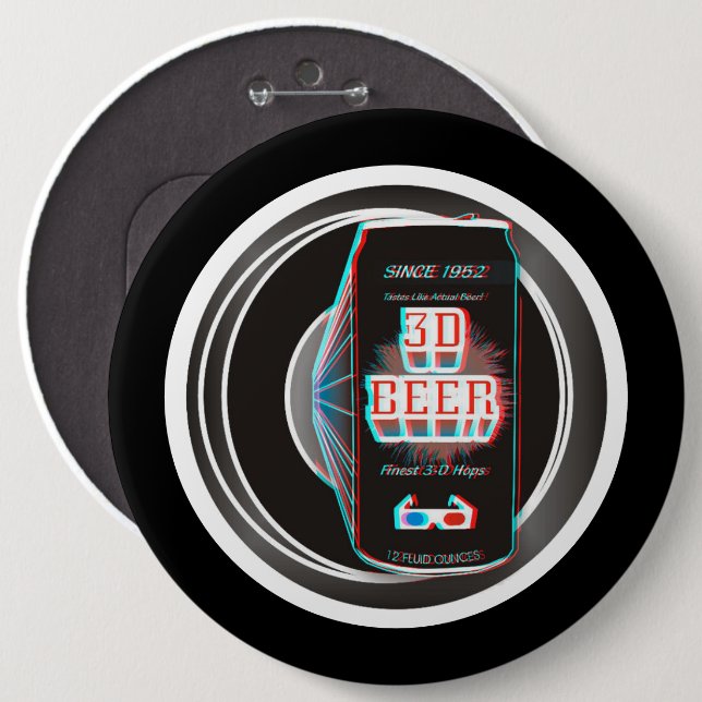 BADGE ROND 15,2 CM BIÈRE 3D ! (Devant & derrière)