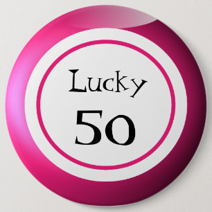 Badge Rond 15,2 Cm Bingo Balls Lucky Numéros Amusants
