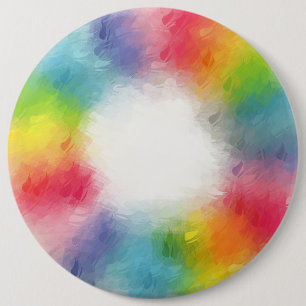 Badge Rond 15,2 Cm Blanc coloré moderne Ajouter votre nom de texte Mo