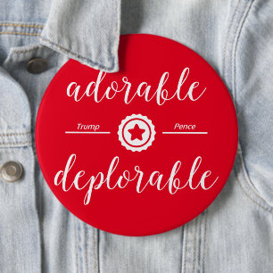 Badge Rond 15,2 Cm Blanc politique déplorable adorable de Pin de
