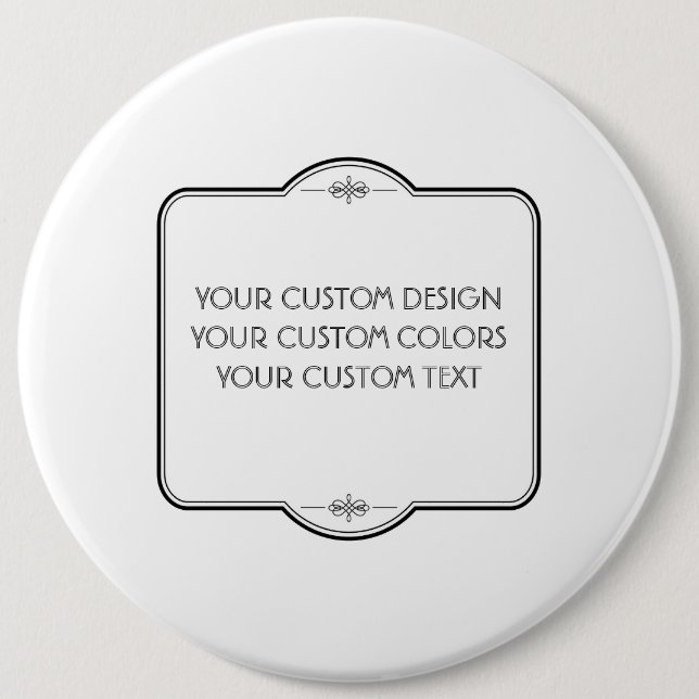 Badge Rond 15,2 Cm BLANC Votre Design Ici - Bouton (Devant)