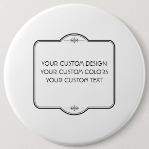 Badge Rond 15,2 Cm BLANC Votre Design Ici - Bouton