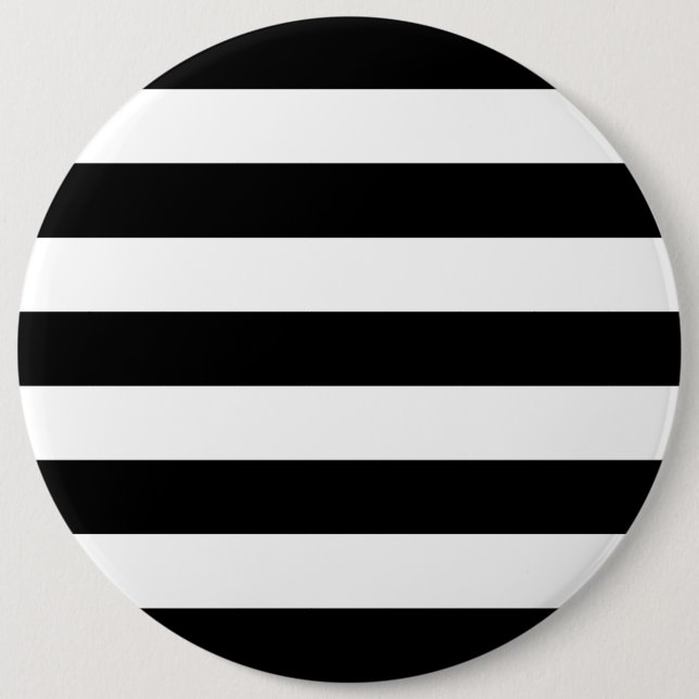 Badge Rond 15,2 Cm Blancs Et Noirs Élégants (Devant)