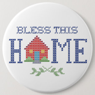 Badge Rond 15,2 Cm Bless this Home Button