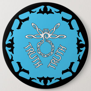 Badge Rond 15,2 Cm Bleu Throat Chakra "Vérité" libellule