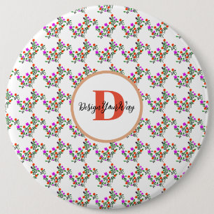 Badge Rond 15,2 Cm boho tendance rétro mignon script floral vintage
