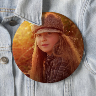 BADGE ROND 15,2 CM BON BOUTON DE PHOTO PERSONNALISÉ