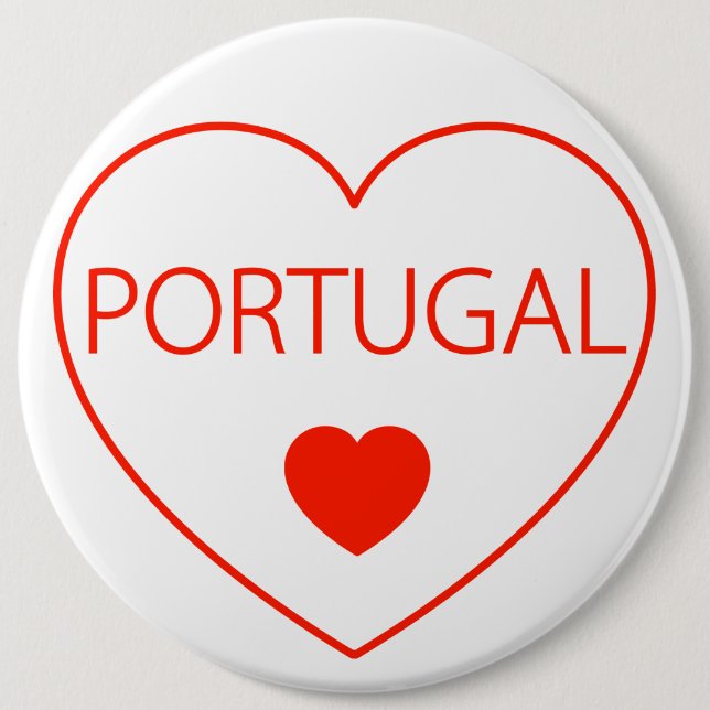 Badge Rond 15,2 Cm Bon Coeur Portugal (Devant)