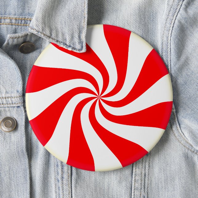 Badge Rond 15,2 Cm Bonbons à la menthe poivrée (En situation)