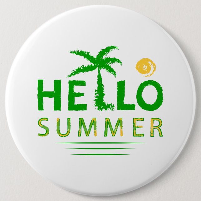 Badge Rond 15,2 Cm Bonjour été (Devant)