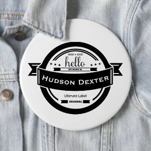 Badge Rond 15,2 Cm Bonjour Mon nom est Logo Personnalisé