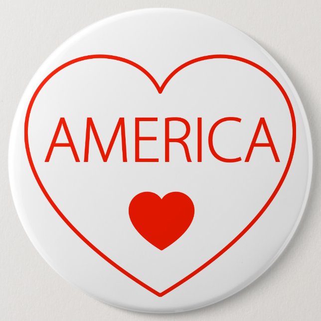 Badge Rond 15,2 Cm Bonne Amérique de coeur (Devant)