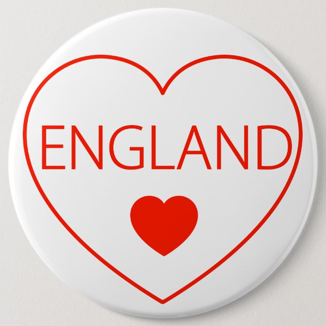 Badge Rond 15,2 Cm Bonne Angleterre de coeur (Devant)