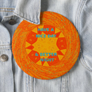 Badge Rond 15,2 Cm Bonne journée et meilleur art nocturne Imprimer