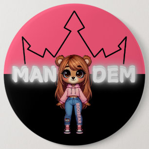 Badge Rond 15,2 Cm Boo Bear - Collection Mandem - SVBK - SILVERBCKK T