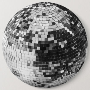 Badge Rond 15,2 Cm Boule de disco rétro brillant parties scintillant