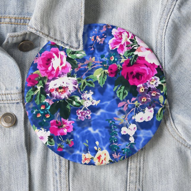 Badge Rond 15,2 Cm Bouquets avec roses (En situation)
