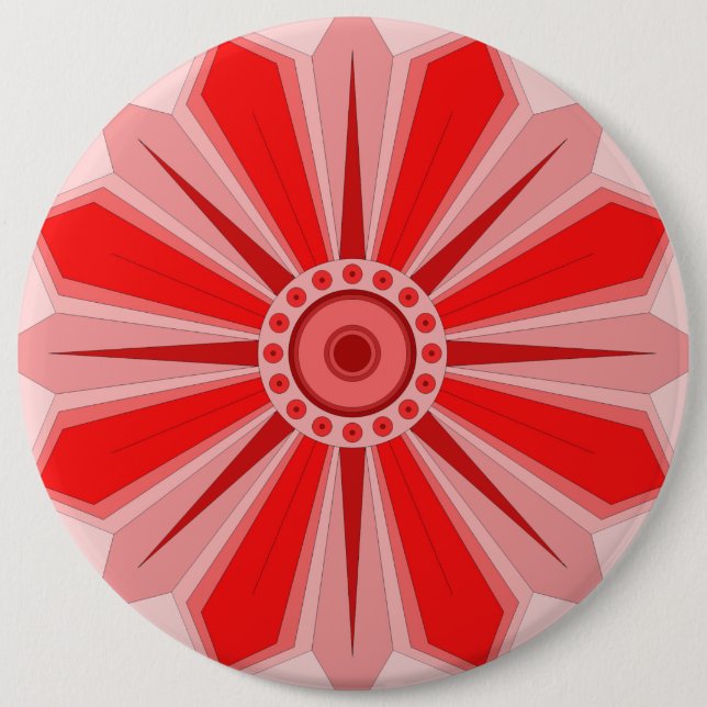 Badge Rond 15,2 Cm Bouton avec l'art de la fleur (Devant)