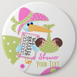 Badge Rond 15,2 Cm Bouton baby shower jumeaux