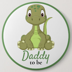 Badge Rond 15,2 Cm Bouton Baby shower papa Dinosaur bébé