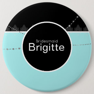 Badge Rond 15,2 Cm Bouton bleu et noir