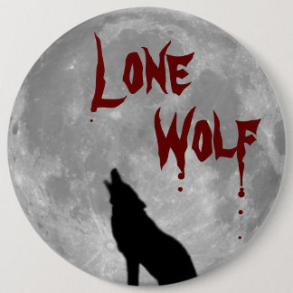 Badge Rond 15,2 Cm Bouton: Bouton Loup solitaire
