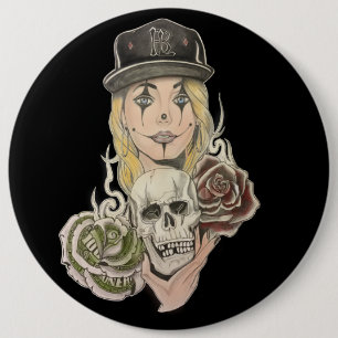 Badge Rond 15,2 Cm Bouton chicano d'art