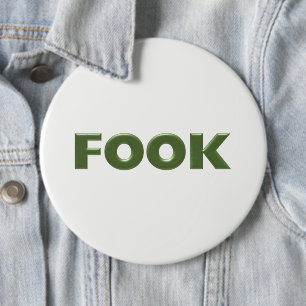 Badge Rond 15,2 Cm Bouton colossal blanc Fook