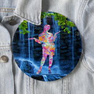 Badge Rond 15,2 Cm Bouton Danse avec la nature