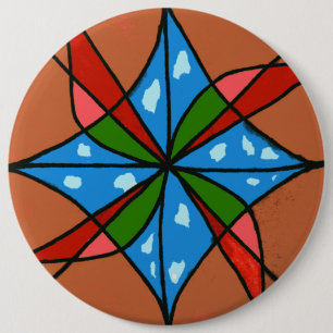 Badge Rond 15,2 Cm Bouton d'art Abstrait "Toy Windmill"