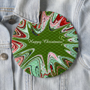 Badge Rond 15,2 Cm Bouton d'art de Noël heureux