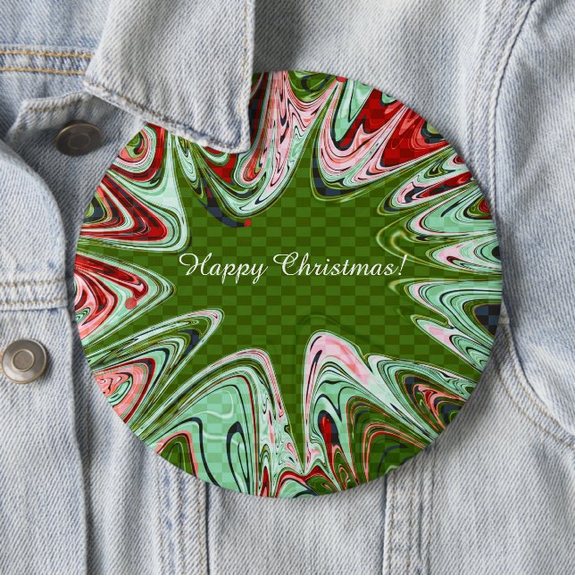 Badge Rond 15,2 Cm Bouton d'art de Noël heureux (En situation)