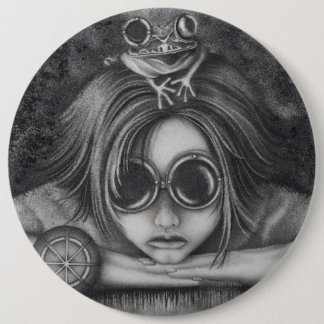 Badge Rond 15,2 Cm Bouton de 6" Grenouille Princesse Steampunk art fu