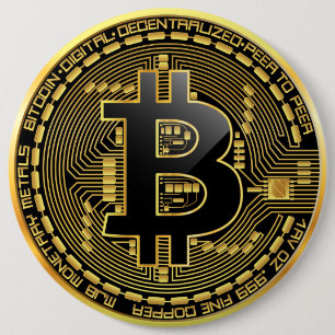 Badge Rond 15,2 Cm Bouton de Bitcoin