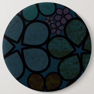 Badge Rond 15,2 Cm Bouton de fleur texturé moderne multicolore
