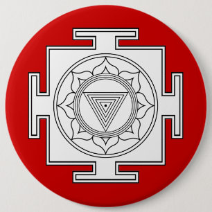 Badge Rond 15,2 Cm Bouton de Kali Yantra